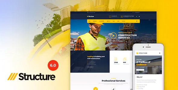 Structure Construction Industrial Factory WordPress Theme
